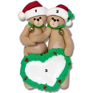  Belly Bear Family of 2 Personalized Ornament