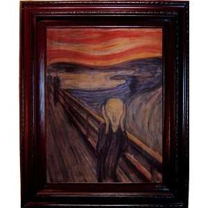  The Scream by Munch Mahogany Framed Canvas Ready to Hang 