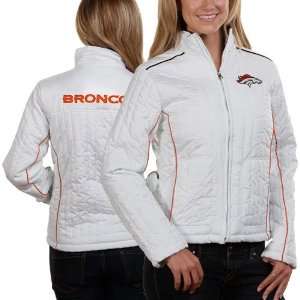  Denver Broncos Ladies White Quilted Full Zip Jacket (X 