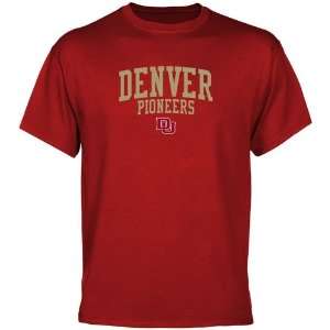  Denver Pioneers Team Arch T Shirt   Crimson Sports 