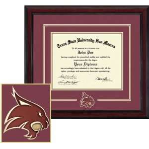 Texas State Bobcats Diploma Frame / spirit / Medallion In Double Mat 