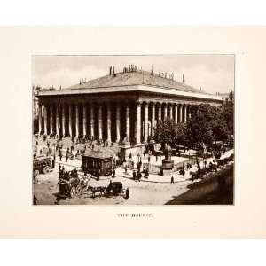  1907 Print Paris Bourse Stock Exchange France Money 