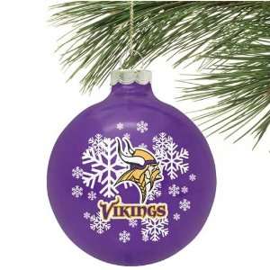  Minnesota Vikings Purple Snowflake Glass Ornament Sports 