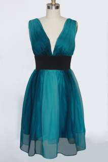 New V neck Teal Evening Party Formal Gown Dresses❤  