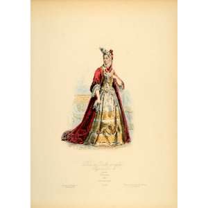  1870 Engraving French Lady Dressing Gown Costume France 