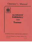 McCormick Farmall 400 Tractor Operators Manual IHC International 