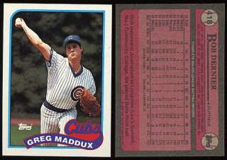 1989 Topps Greg Maddux Bob Dernier Wrong Back Error  