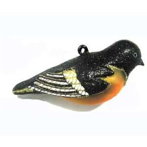  Baltimore Oriole Bird Ornament   Handblown in Glass 