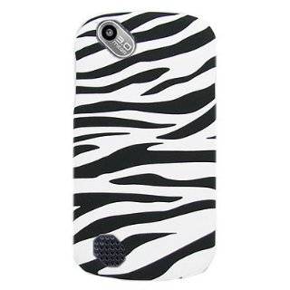 Hard Snap on Shield With WHITE BLACK ZEBRA Design RUBBERIZED Faceplate 