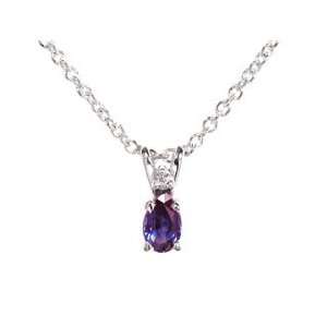   Gold Diamond & Sapphire Drop Pendant Necklace Ct Tw 0.35 Jewelry