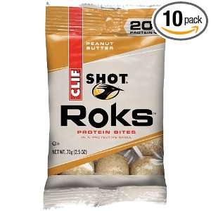  Clif Shot Roks, Peanut Butter, 2.5 Ounce Packets, 10 Count 