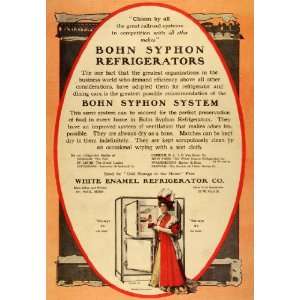  1909 Ad White Enamel Bohn Syphon Refrigerators Household 