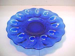 Cobalt Blue Nicole Deviled Egg Plate By Mosser Glass  