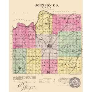  JOHNSON COUNTY KANSAS (KS/MONTICELLO) MAP 1887