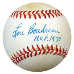 Signed Lou Boudreau Ball   HOF 70 AL PSA DNA #K07464 