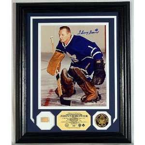  Johnny Bower Autograph W/ Piece Of Game Used Stick Sports 