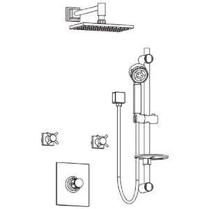   Nickel Shower System Kit 52 with Double Metal Lever Handles KIT52361