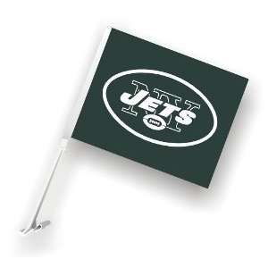   NFL New York Jets Car Flag w/Wall Brackett   Set of 2 