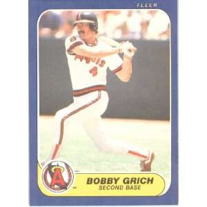  1986 Fleer # 157 Bobby Grich California Angels Baseball 