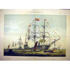1856 Dueen Birthday James Watt Man Of War Ship Duncan  