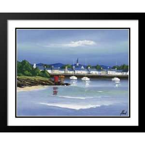   Double Matted Art 25x29 Port Breton   Barques Rouges