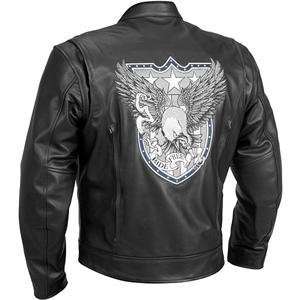  River Road Ride Free Eagle Leather Jacket   54/Black 