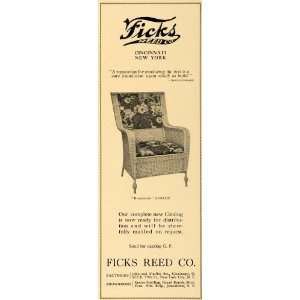 1921 Ad Ficks Reed Co. Brunswick Chair No. 3004CU   Original Print Ad