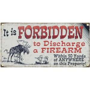  Forbidden to Discharge a Firearm 10x20 Wall Sign 