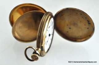Antique New York Standard 6s Hunters Case Pocket Watch Arabic Runs 4 