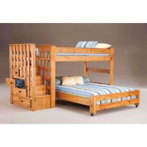  Home Line S146BB Stair Bunk Bed Full Headboard Footboard 