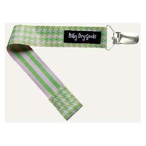 Baby Dry Goods 030 16 Pink Green Houndstooth Pacifier Clip Baby