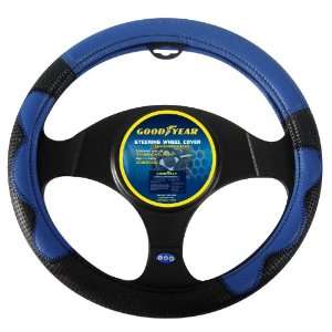  Goodyear GY SWC307 Blue/Black Steering Wheel Cover 