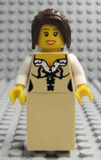 NEW Lego TAN DRESS FEMALE MINIFIG Ponytail Hair Girl  