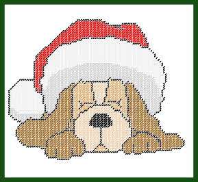 Dog in Santa Hat Plastic Canvas Wallhanging PATTERN  