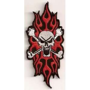  SKULL TRIBAL FLAME Embroidered Quality Biker Vest Patch 