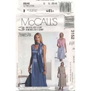  McCalls Sewing Pattern 3152 Misses Dress, Jacket & Scarf 