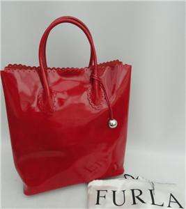   Red Patent Leather Shopper Tote Bag + Plus A Small Bag /Purse  GIFT