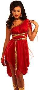 Sexy Womens Greek Goddess Red Dress Halloween Costume 721773658075 