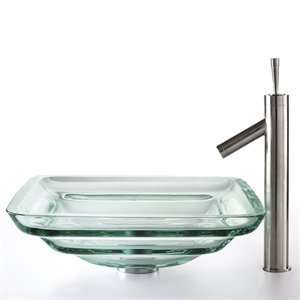  Kraus C GVS 930 19mm 1002 Square Clear Oceania Glass Sink 