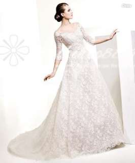 New Sexy Lace Sleeves Vintage Wedding Dresses Bridal Gown Custom Size 