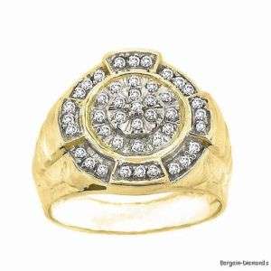 Diamond Yellow Ring .10 cts Ice Bling 925 HipHop man  