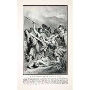  1909 Print Roman Legionnaire Britons Tribe Mona Druid 