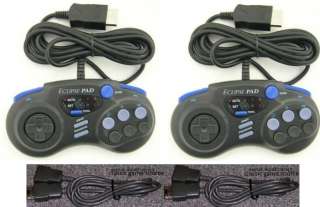 NEW Eclipse Control Pad + 2 Controller Extension cable for SEGA 