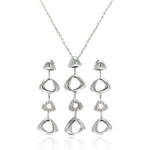 Nickel Free Brass Pendant & Earring Sets Hanging Open Diamond Shape 
