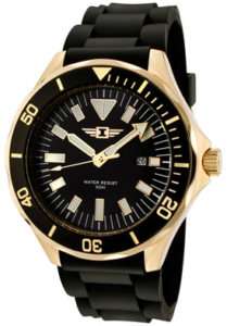 by Invicta Mens Black Dial Black Rubber Watch  