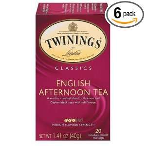 Twinings English Afternoon Tea, Tea Bags, 20 Count, 1.41 oz. Boxes 
