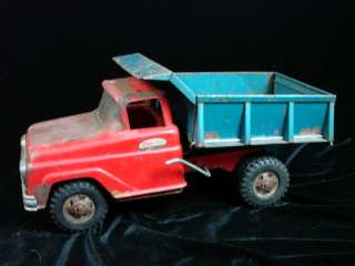 Vintage Tonka Toys Red Dump Truck Sand Loader Children Red Blue Old 