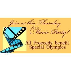  3x6 Vinyl Banner   Charity Movie Party 