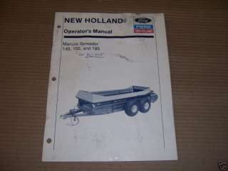 b1161) New Holland Op Manual 145,155,185 Manure Spread  