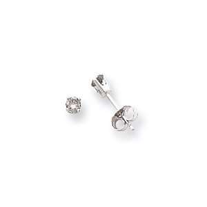  14k White Gold 3.2mm Round Stud Earring Mountings Jewelry